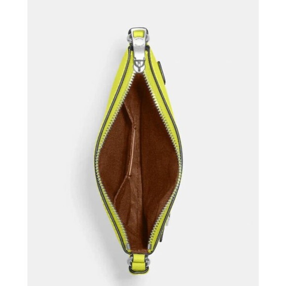 New Coach CE871 Mini Rowan File Bag Crossgrain Leather Bright Yellow - Picture 3 of 4